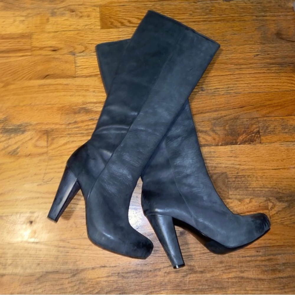 Calvin Klein black sued boots